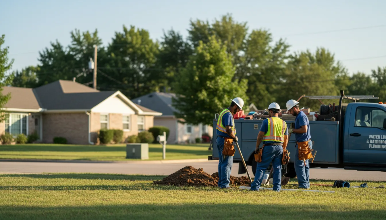 Residential water line and bathroom plumbing service in Barry, TX